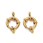 304 Stainless Steel Spring Ring Clasps, Golden, 17x12.5x4mm, Hole: 2.8mm & 8mm(STAS-K288-03B-G)