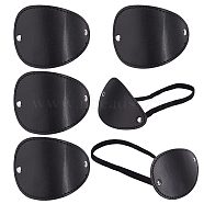 Imitation Leather Single Eye Masks, Pirate Style One-eyed Patch, with Alloy Finding, Black, 190mm, 4pcs/bag(FIND-GF0003-56)