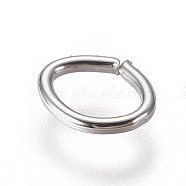Iron Jump Rings, Oval, Open Jump Rings, Silver Color Plated, 5x4x0.6mm, Inner Diameter: 2.5x4mm, 300pcs/bag(IFIN-WH0051-74B-S)