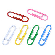 Oval Iron Paper Clip, Cute Paper Clips, Funny Bookmark Marking Clips, for Office School Document Organizing, Mixed Color, 28x8~9x1mm(IFIN-T017-10)