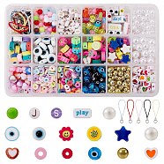 Mobile Phone Strap, Star & Geometry Acrylic/Plastic/Resin Beads, Polymer Clay and Lampwork Beads, for DIY Mobile Phone Strap Making Kits, Mixed Color, 1167pcs/box(DIY-SZ0004-27)