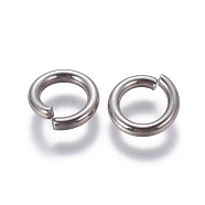 304 Stainless Steel Jump Ring, Open Jump Rings, Stainless Steel Color, 12 Gauge, 10.5x2mm, Inner Diameter: 7mm(X-STAS-G190-16P)