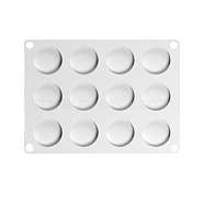 12-Cavity Food Grade Silicone Wax Seal Stamp pad/Melt Molds, for DIY Wax Crafting, Rectangle, White, 128x174mm, Inner Diameter: 32mm(STAM-PW0003-04)