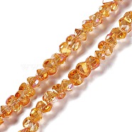 Transparent Electroplate Glass Beads Strands, Full Rainbow Plated, Faceted, Bowknot, Dark Orange, 6x8x7.5mm, Hole: 1.5mm, about 93~97pcs/strand, 20.87~21.26 inch(53~54cm)(EGLA-L043-FR01)