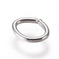 Iron Jump Rings, Oval, Open Jump Rings, Silver Color Plated, 5x4x0.6mm, Inner Diameter: 2.5x4mm, 300pcs/bag(IFIN-WH0051-74B-S)