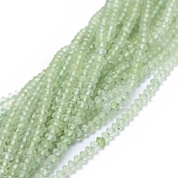 Natural Prehnite Beads Strands, Faceted, Rondelle, 3.5x2.5mm, Hole: 0.7mm, about 142pcs/strand, 15.3 inches(39cm)(G-I249-D06-02)