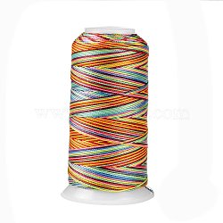 Segment Dyed Round Polyester Sewing Thread, for Hand & Machine Sewing, Tassel Embroidery, Colorful, 3-Ply 0.2mm, about 1000m/roll(OCOR-Z001-A-03)