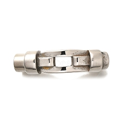 304 Stainless Steel Magnetic Clasps, Stainless Steel Color, 39x10.5x10mm, Hole: 5mm(STAS-R140-08P)