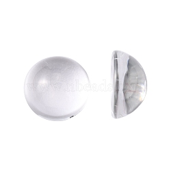 Transparent Half Round Glass Cabochons, Clear, 12~13x5.5~6.5mm(X-GGLA-R027-12mm)