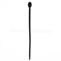 Silicone Cable Ties, Tie Wraps, Reusable Zip Ties, Black, 214x13.5x12mm, Hole: 3mm(SIL-Q015-001G)