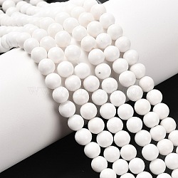 Natural Mashan Jade Round Beads Strands, Dyed & Heated, White, 6mm, Hole: 1mm, about 69pcs/strand, 15.7 inch(X-G-D263-6mm-XS01)