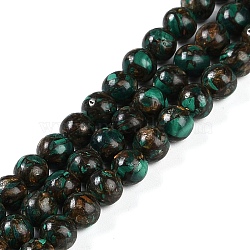 Assembled Natural Malachite & Bronzite Beads Strands, Round, 6mm, Hole: 0.8mm, about 67pcs/strand, 15.98''(40.6cm)(G-A230-D02-02)