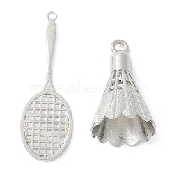 Alloy Pendants, Badminton, Golf, Platinum, 46.5x15.5x3mm, Hole: 1.6mm(PALLOY-D290-19P-01)