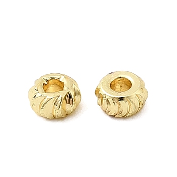 Flat Round Brass Beads, Long-Lasting Plated, Rack Plating, Lead Free & Cadmium Free, Real 18K Gold Plated, 3x1.5mm, Hole: 1mm