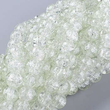 8MM Clear Crackle Glass Round Beads Strands for DIY Jewelry, 8mm, Hole: 1.3~1.6mm, 31.4 inch
