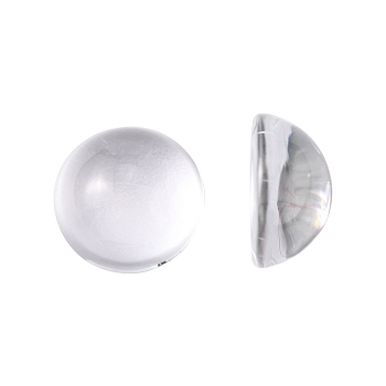 Transparent Half Round Glass Cabochons, Clear, 12x5.5mm