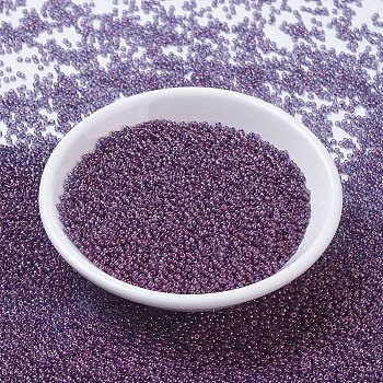 MIYUKI Round Rocailles Beads, Japanese Seed Beads, (RR312) Amethyst Gold Luster, 2x1.3mm, Hole: 0.8mm, about 1111pcs/10g