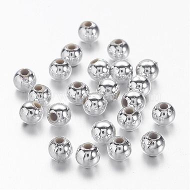 4mm Silver Round Acrylic Beads