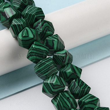 Synthetic Malachite Dyed Star Cut Round Beads Strands(G-M418-C13-01)-2