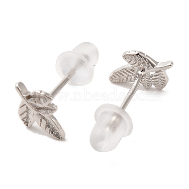 boucles d'oreilles à tige en argent sterling plaqué rhodium anti-ternissement pour femmes(EJEW-D106-02P)-2