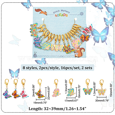 Butterfly Stitch Markers(HJEW-AB00232)-2