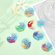 CHGCRAFT 14 Sets 7 Colors Gradient Color Opaque Resin Pendants(RESI-CA0001-45)-4