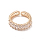 Brass Micro Pave Cubic Zirconia Open Cuff Rings(RJEW-R146-17B-KCG)-3