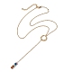Natural & Synthetic Mixed Gemstone Rondelle Lariat Necklaces(NJEW-JN04640)-4