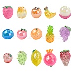 15Pcs 15 Styles Luminous Fruit Resin Drnament, for Doll Making, Home Desktop Decoration, Mixed Shapes, 20~34x19.5~36.5mm, 1pc/style(CRES-CJ0001-80)
