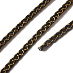 Braided Stainless Steel Cord, for DIY Craft, Textured Round, Gold, 3mm, about 32.81 Feet(10m)/Roll(STAS-D382-01P)