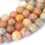 Natural Crazy Lace Agate Round Bead Strands, 8~8.5mm, Hole: 1mm, about 47pcs/strand, 15 inch(G-E334-8mm-20)