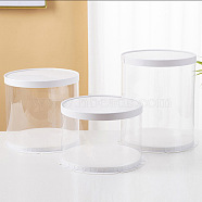 Clear Plastic Tall Cake Boxes, Bakery Cake Box Container, Column with Lids Suitable for 6 Inch 2 Tier Cake, White, 220x240mm(BAKE-PW0001-453A-F-01)