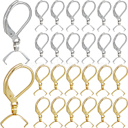 60Pcs 2 Colors 304 Stainless Steel Leverback Earring Findings, with Ice Pick Pinch Bails, Golden & Stainless Steel Color, 24mm, Pin: 0.7mm and 0.5mm, 30Pcs/color(STAS-SP0001-20)