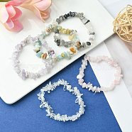 5Pcs 5 Style Natural Mixed Gemstone Chips Beaded Stretch Bracelets Set for Women, Inner Diameter: 2 inch(5cm), 1Pc/style(BJEW-FZ00007)