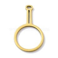 304 Stainless Steel Pendants, Laser Cut, Ring Charm, Golden, 20.5x12x1mm, Hole: 1mm(STAS-C097-20G)