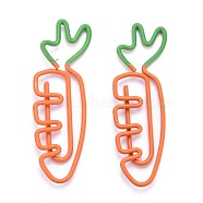 Carrot Iron Paperclips, Cute Paper Clips, Funny Bookmark Marking Clips, Orange, 3.8x1.2x0.1cm(TOOL-Z001-06)