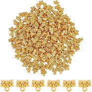 600Pcs  CCB Plastic Tube Bails, Loop Bails, Bail Beads, Golden, 10x12x6mm, Hole: 1.6mm; 600pcs(KY-FH0001-19)