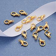 Zinc Alloy Jewelry Findings Golden Lobster Claw Clasps, Parrot Trigger Clasps, Cadmium Free & Lead Free, 12x6mm, Hole: 1.2mm(X-E102-G)