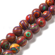 Synthetic Malachite Dyed Beads Strands, Round, FireBrick, 8mm, Hole: 1.2mm, about 47~48pcs/strand, 14.96''~15.16''(38~38.5cm)(G-P507-02A-03)