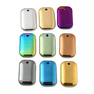 Electroplated Synthetic Non-Magnetic Hematite Pendants, Rectangle Charms, Mixed Color, 34x21.5x5mm, Hole: 2.8mm(G-C136-05)