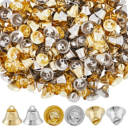 200Pcs 2 Colors Alloy Bell Pendants, Bell Charms, Jewelry Making Findings, Platinum & Light Gold, 14.5x16mm, Hole: 2.5mm, 100pcs/color(FIND-FH0008-15)