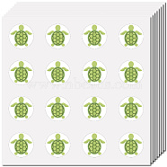 8Pcs Plastic Waterproof Self-Adhesive Picture Stickers, Round Dot Cartoon Decals for Kid's Art Craft, Turtle, 150x150mm, Sticker: 25mm, 8 pcs/set(DIY-WH0428-144)