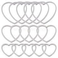 60Pcs 3 Style 304 Stainless Steel Linking Ring, Open Back Bezel, Heart, Stainless Steel Color, 10.5~18x11.5~19.5x0.8mm, 20pcs/style(STAS-SC0004-19)