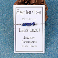 Natural Lapis Lazuli Nuggets Braided Bead Bracelet(GR1793-9)