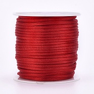 Nylon Thread, Rattail Satin Cord, Red, 2mm, about 25.15 yards(23m)/roll(LW-K001-2mm-700)