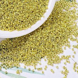 MIYUKI Delica Beads, Cylinder, Japanese Seed Beads, 11/0, (DB0412) Galvanized Yellow, 1.3x1.6mm, Hole: 0.8mm, about 10000pcs/bag, 50g/bag(SEED-X0054-DB0412)