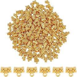 SUPERFINDINGS 600Pcs  CCB Plastic Tube Bails, Loop Bails, Bail Beads, Golden, 10x12x6mm, Hole: 1.6mm; 600pcs(KY-FH0001-19)