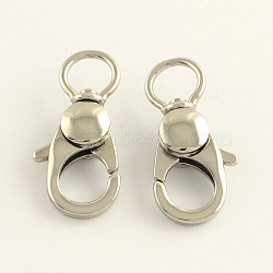 304 Stainless Steel Swivel Lobster Claw Clasps, Swivel Snap Hooks, Stainless Steel Color, 25x11x6mm, Hole: 6mm(STAS-R065-10)