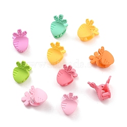 Kids Hair Accessories, Opaque Plastic Claw Hair Clips, Spray Painted, Carrot, Mixed Color, 19x14x21.5mm, 10pcs/box(PHAR-Z004-02)