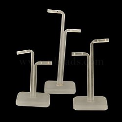 Organic Glass Earring Display Sets, Jewelry Tree Stand, White, 55x35x90~140mm(EDIS-E002-1)
